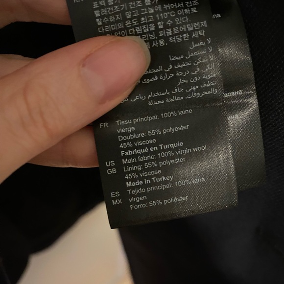 Mens SANDRO Classic Navy Wool Suit Jacket sz EU48 - Picture 11 of 16